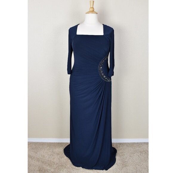 Adrianna Papell Square Neck Bead Embellished Formal Dress - Picture 1 of 9